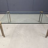 Peter Ghyczy T24 Pioneer Glass and Cast Brass rectangular Coffee