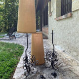 Lampadaires fer forgé pot de fleurs