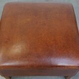 Large Ottoman Made of Sheepskin Leather