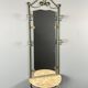 Wall console with mirror, wrought iron and marble, 20th century