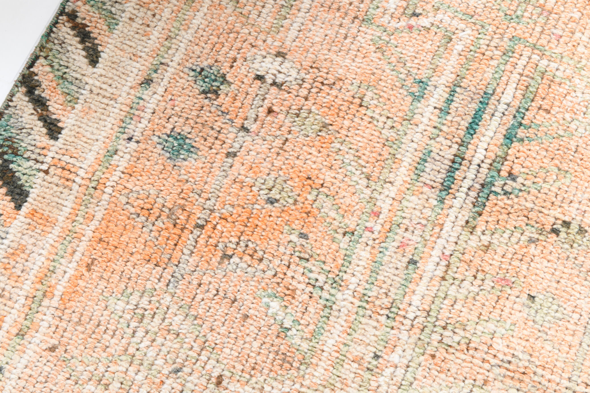 3x12 pale orange herki runner rug 99x380cm