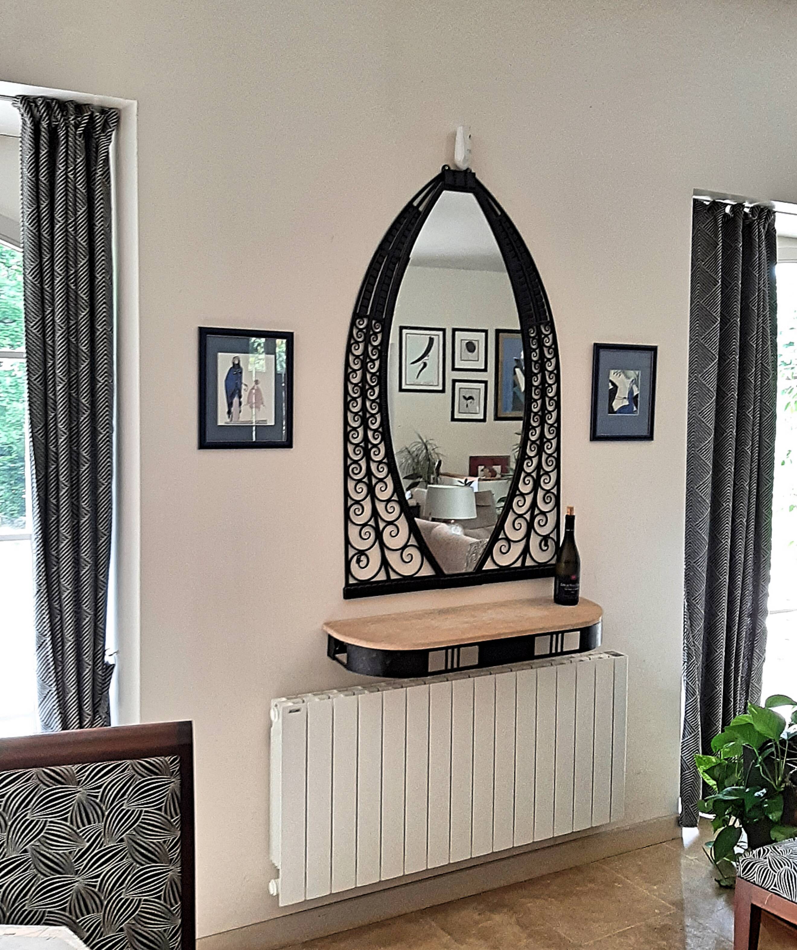 Grand miroir d'époque Art Déco 131cm x 81cm
