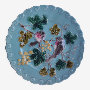 Slip plate Majolica Sarreguemines