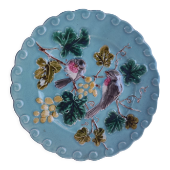 Slip plate Majolica Sarreguemines