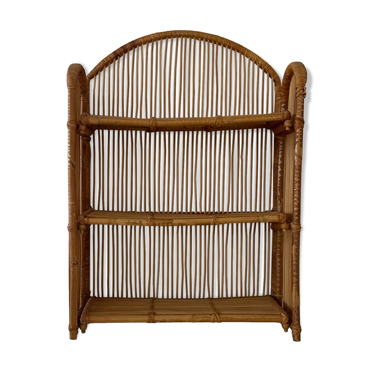 Rattan wall shelf
