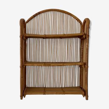 Rattan wall shelf