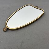 Miroir doré du milieu du siècle, années 1960, 50x29 cm