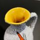 Small vase or jug fat lava Vallauris signed Tess