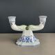 Pair of Gien earthenware candlesticks - lamp bases - Ref 1170
