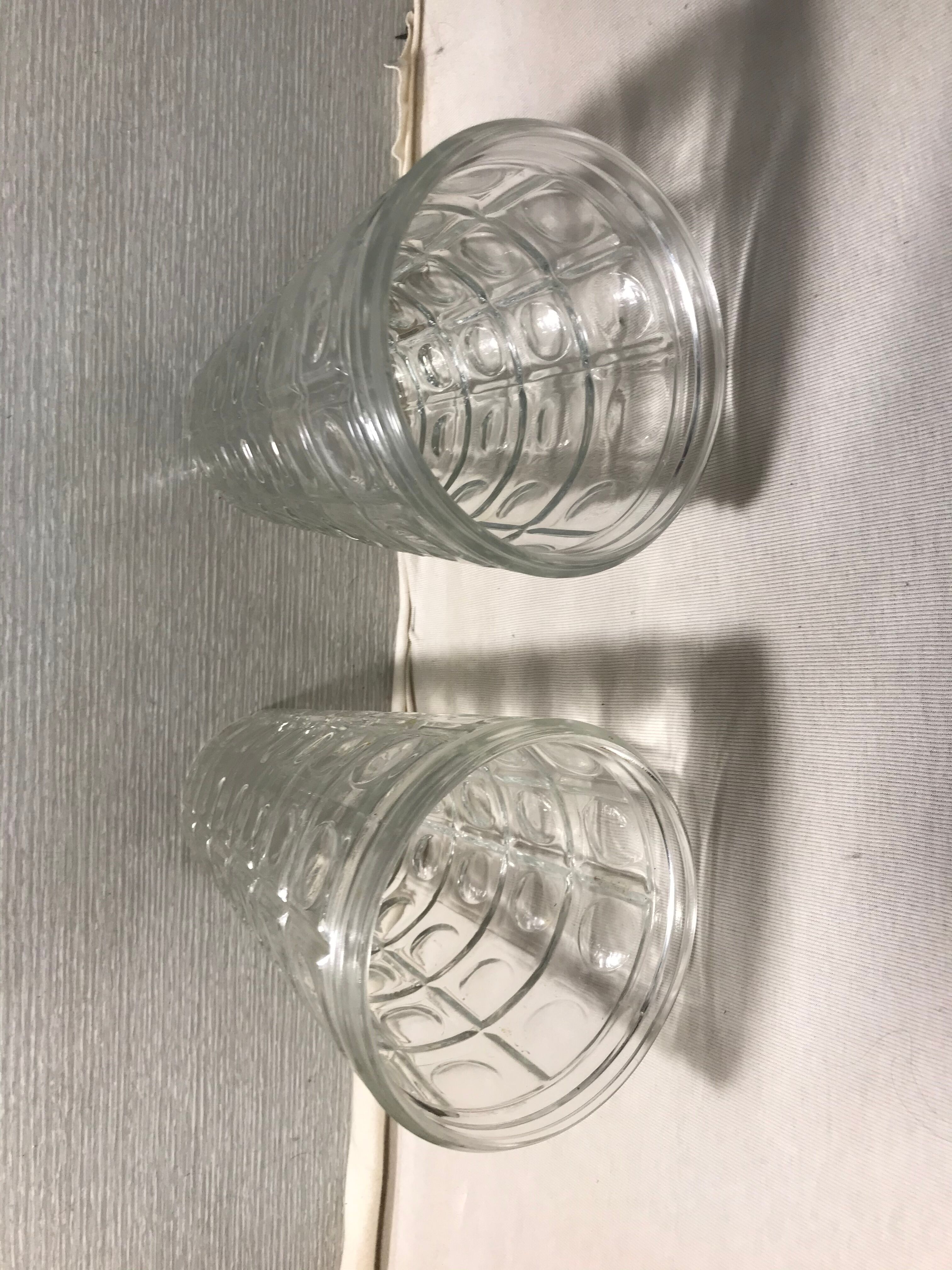 Pair De Vase Old Style ART DECO in Glass Moulded Made In France Vintage