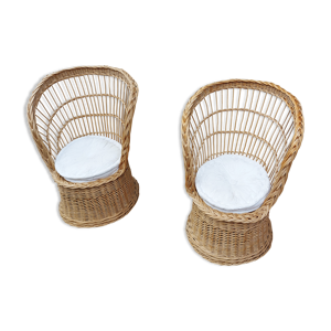 Paire de fauteuils bas