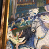 Painting Oil on Canvas Fauvism Circus Horse Dancer Circa 1960