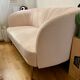 Pink velvet sofa