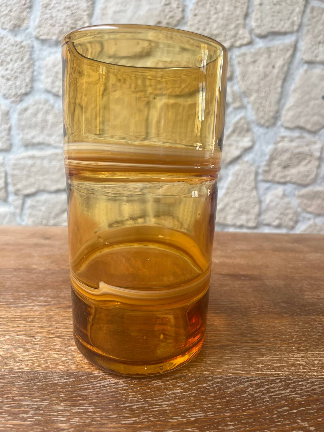 Caramel blown glass vase