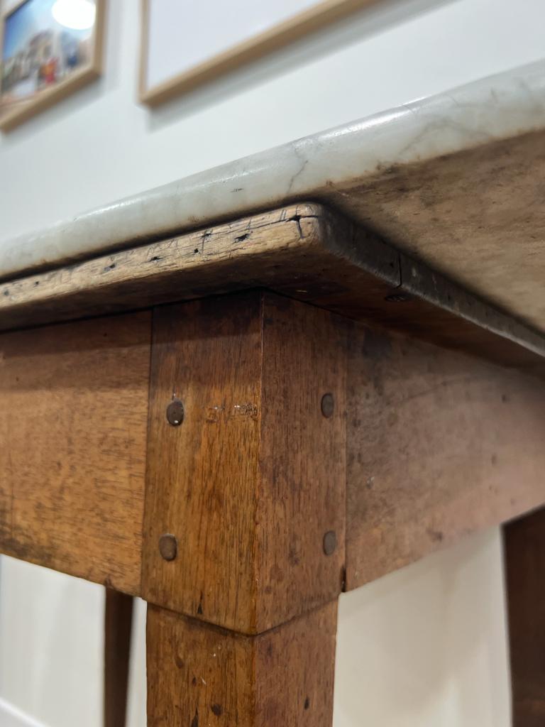 Vintage marble and wood toilet table