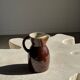 Large brown glazed stoneware jug Grès du Berry Made in France H19