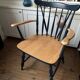 Scandinavian chair in wood and navy blue