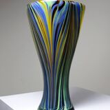 Missoni Murano "Peacock Feather" multi-colored vase from the 70s-80s