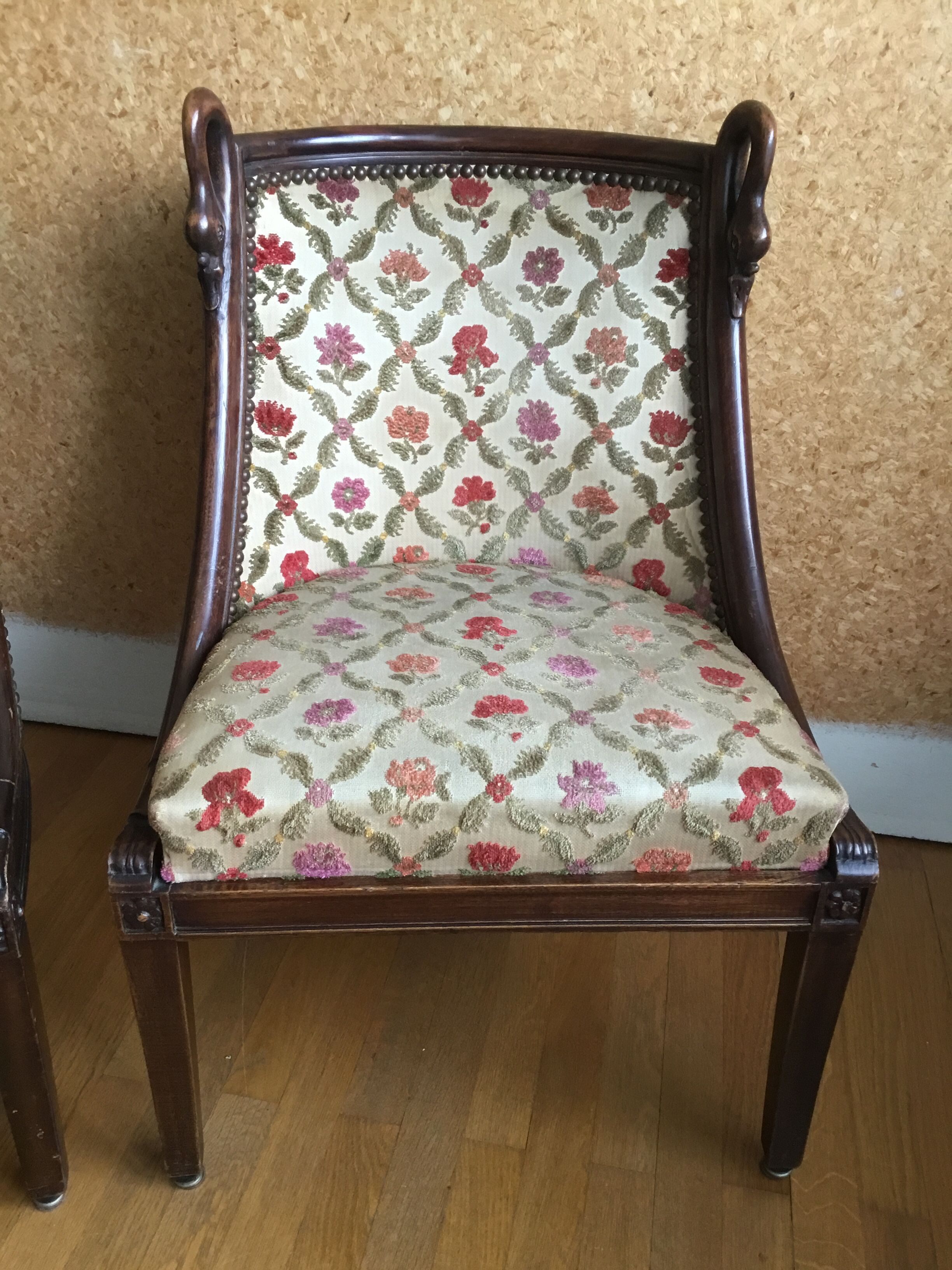 Pair of gooseneck gondola chairs