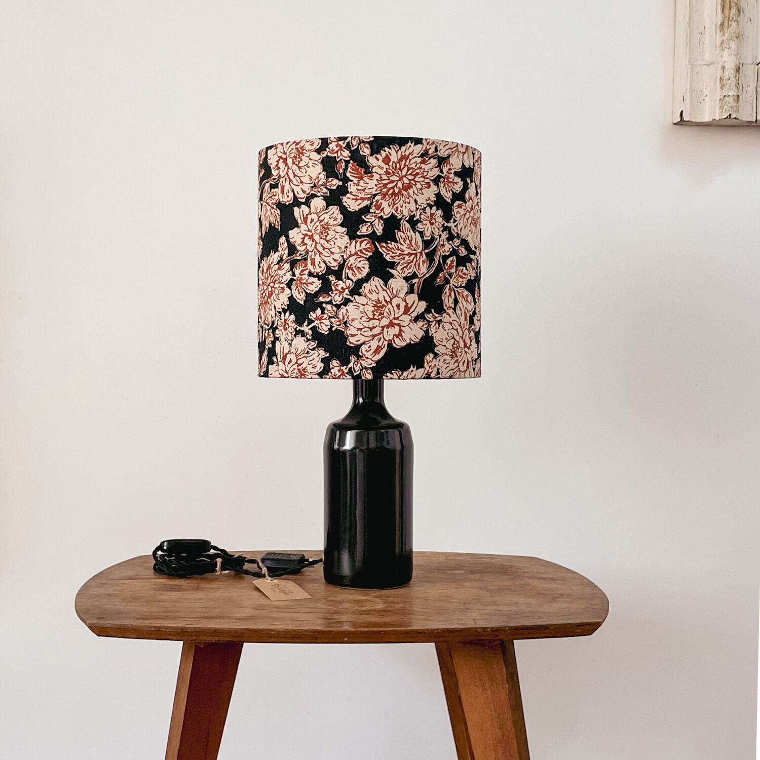 Sandstone and linen lamp