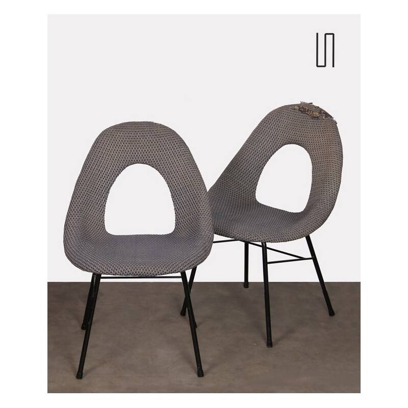 Suite de 2 chaises vintage, fabrication tchèque, 1960