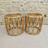 Pair of rattan stools, 1960s