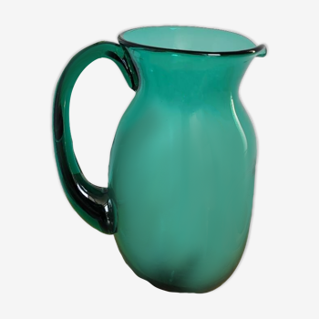 Colorful crystal pitcher from Meisenthal 1960