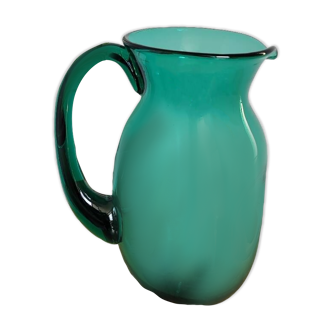 Colorful crystal pitcher from Meisenthal 1960