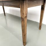 Beech farmhouse table, tapered legs, France, 1970s