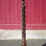 Wooden floor lamp, turned wooden floor lamp, large vintage wooden lamp base