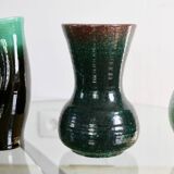 Set of 4 Accolay vases, signed ceramics, France, 1960s