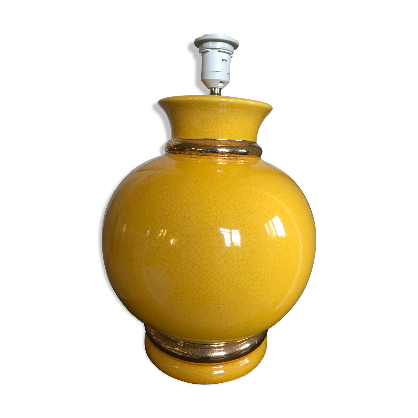 Vintage cracked ceramic lamp foot