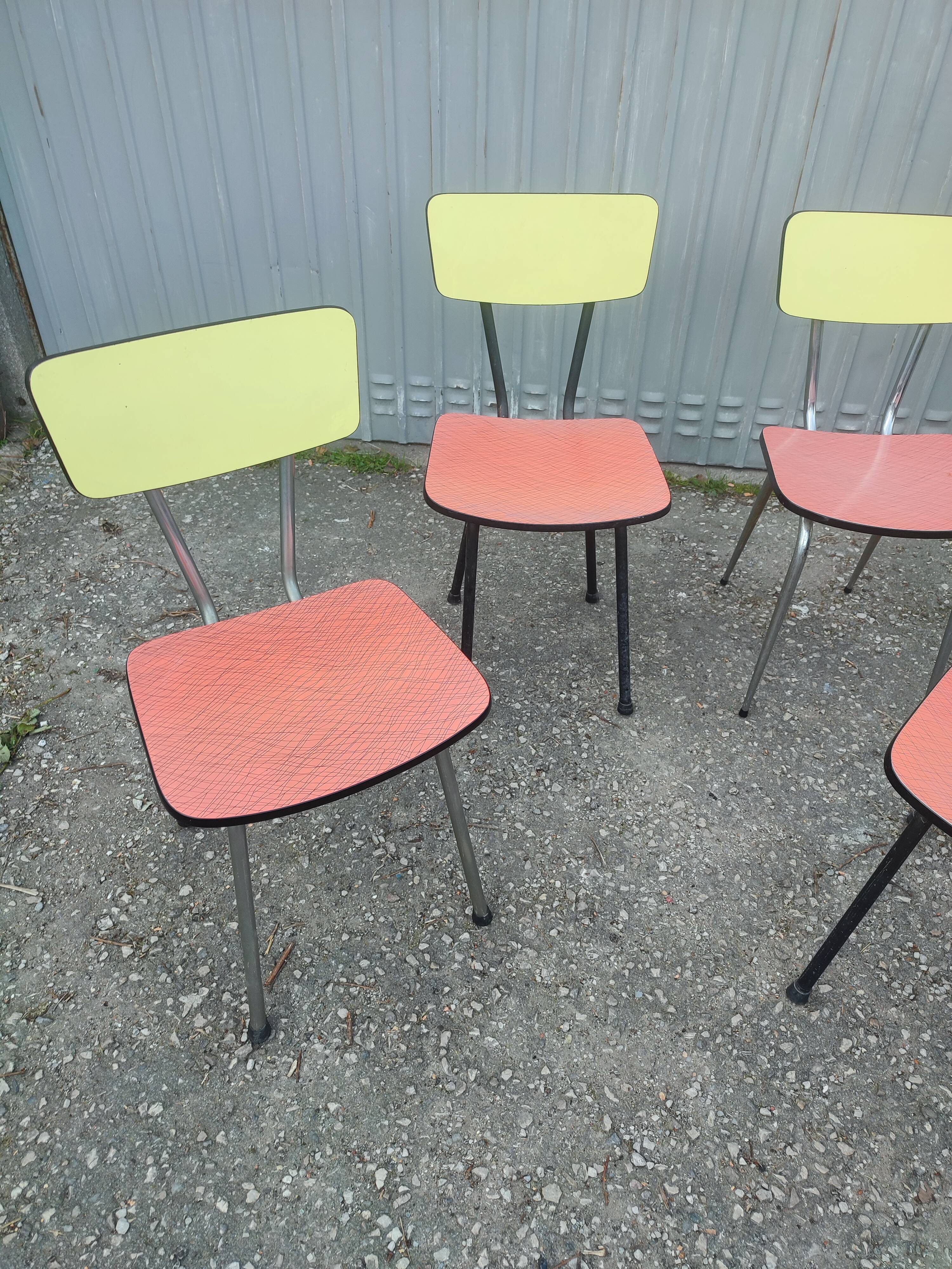 4 chaises formica vintage