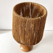 Vintage 1960 turned wood elm lamp