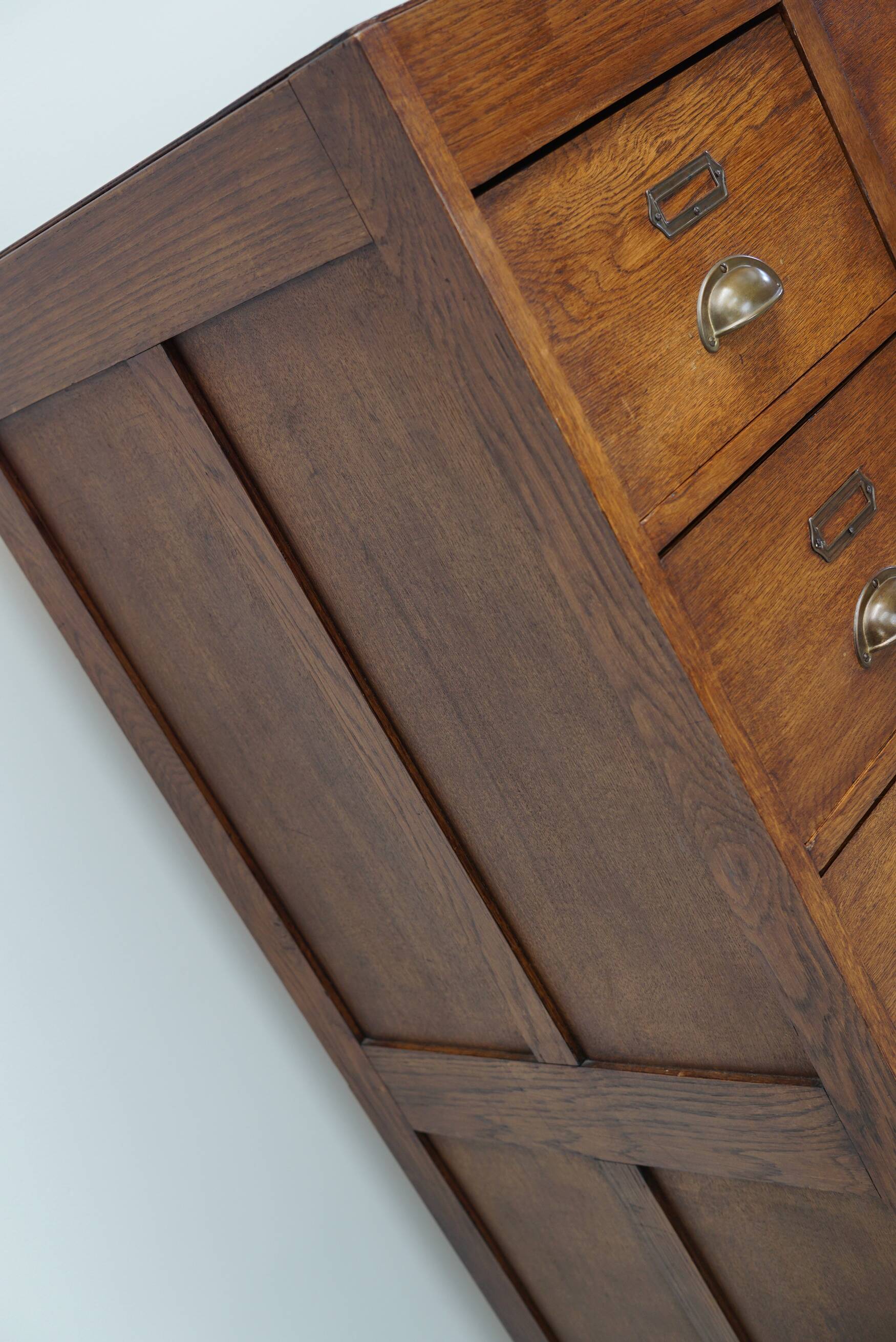 Vintage Dutch Oak Apothecary / Filing Cabinet, 1930s