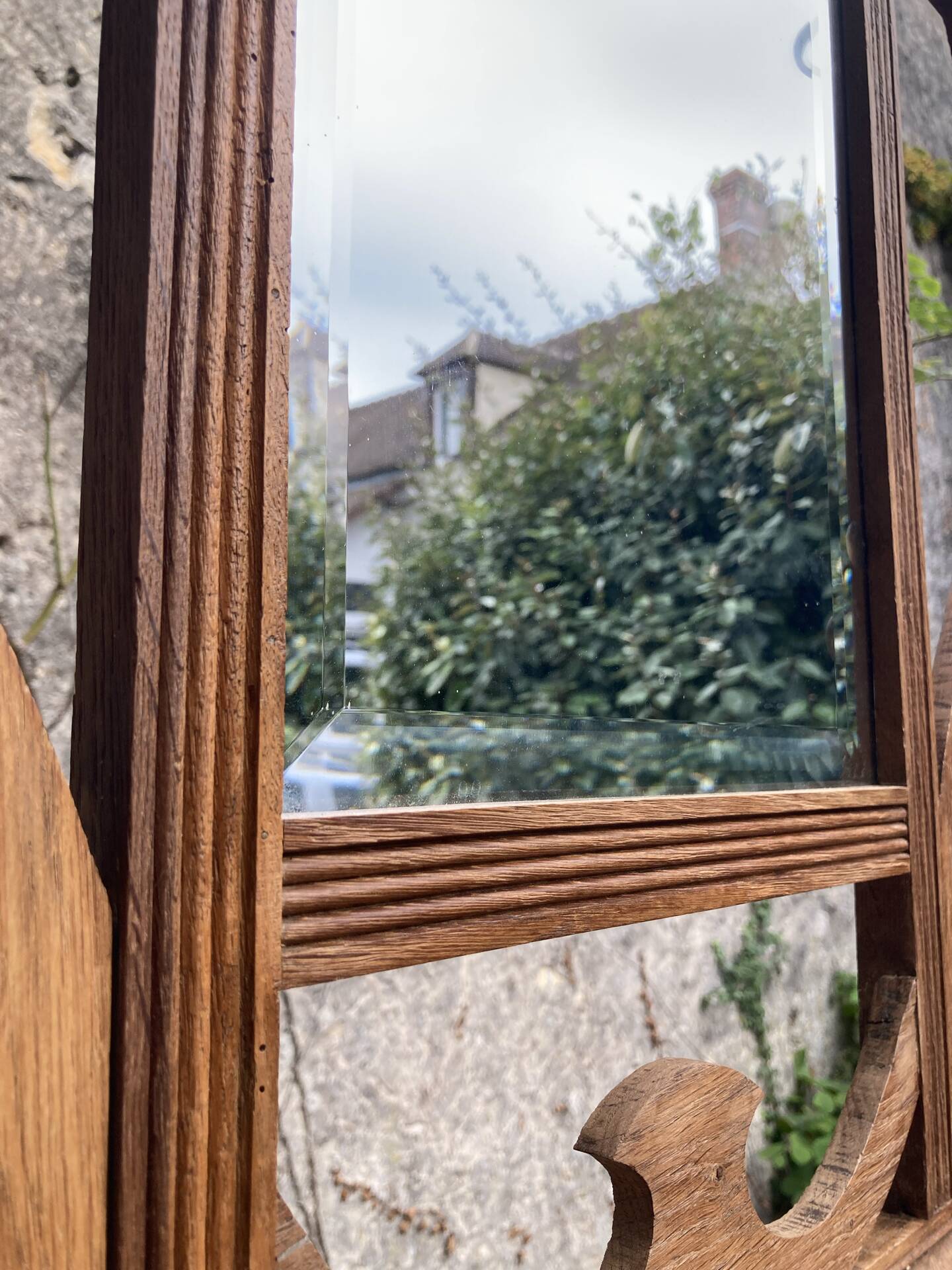 Old wooden entrance coat rack