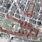 1959 map view of the center of paris from a bird's eye, n° 63 blondel la rougery, tourism commission