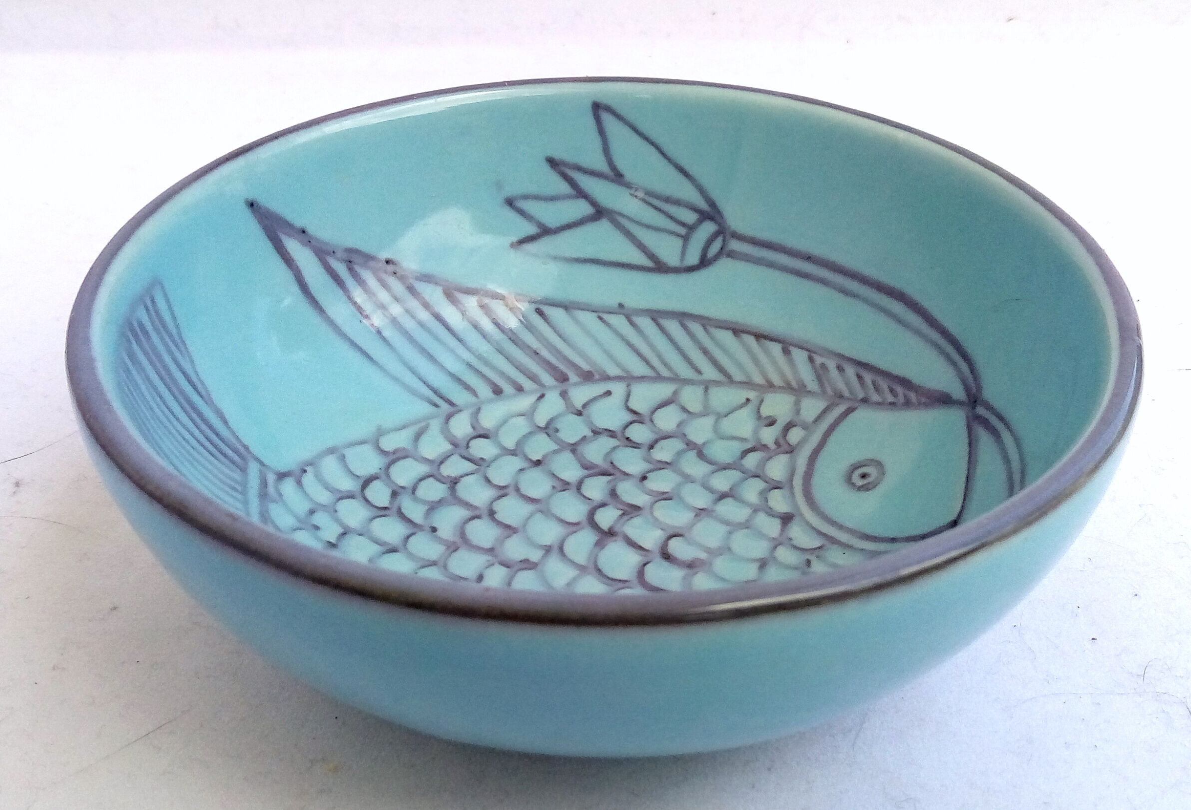 Ethnic blue fish cup