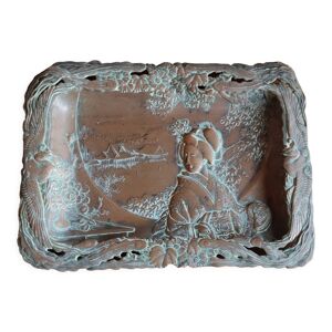 Plateau en cuivre repoussé/décor