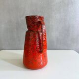Red vintage vase Wächtersbach ceramics, jug vase, flower vase, ceramic vase