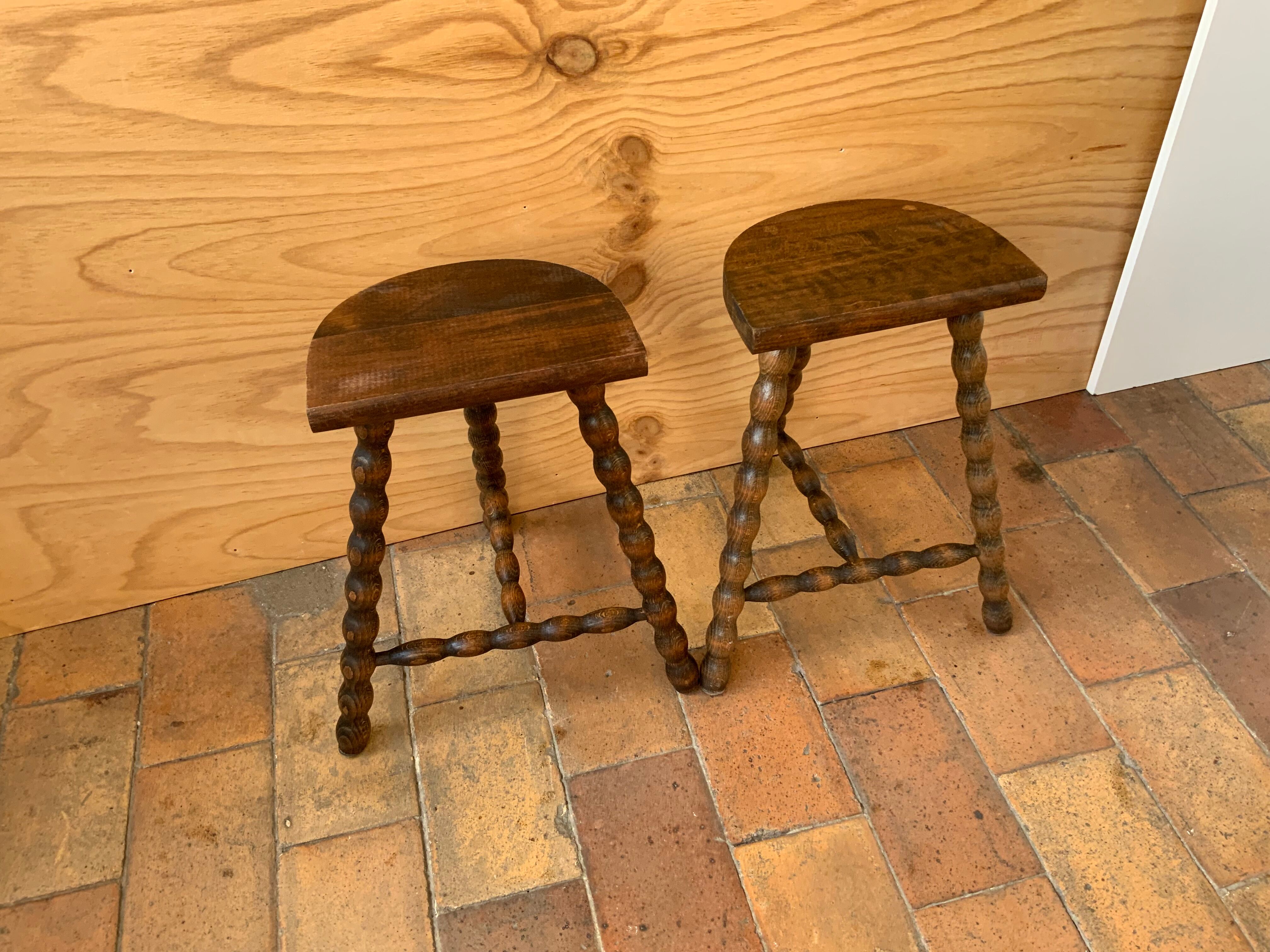 Pair of tripod stools