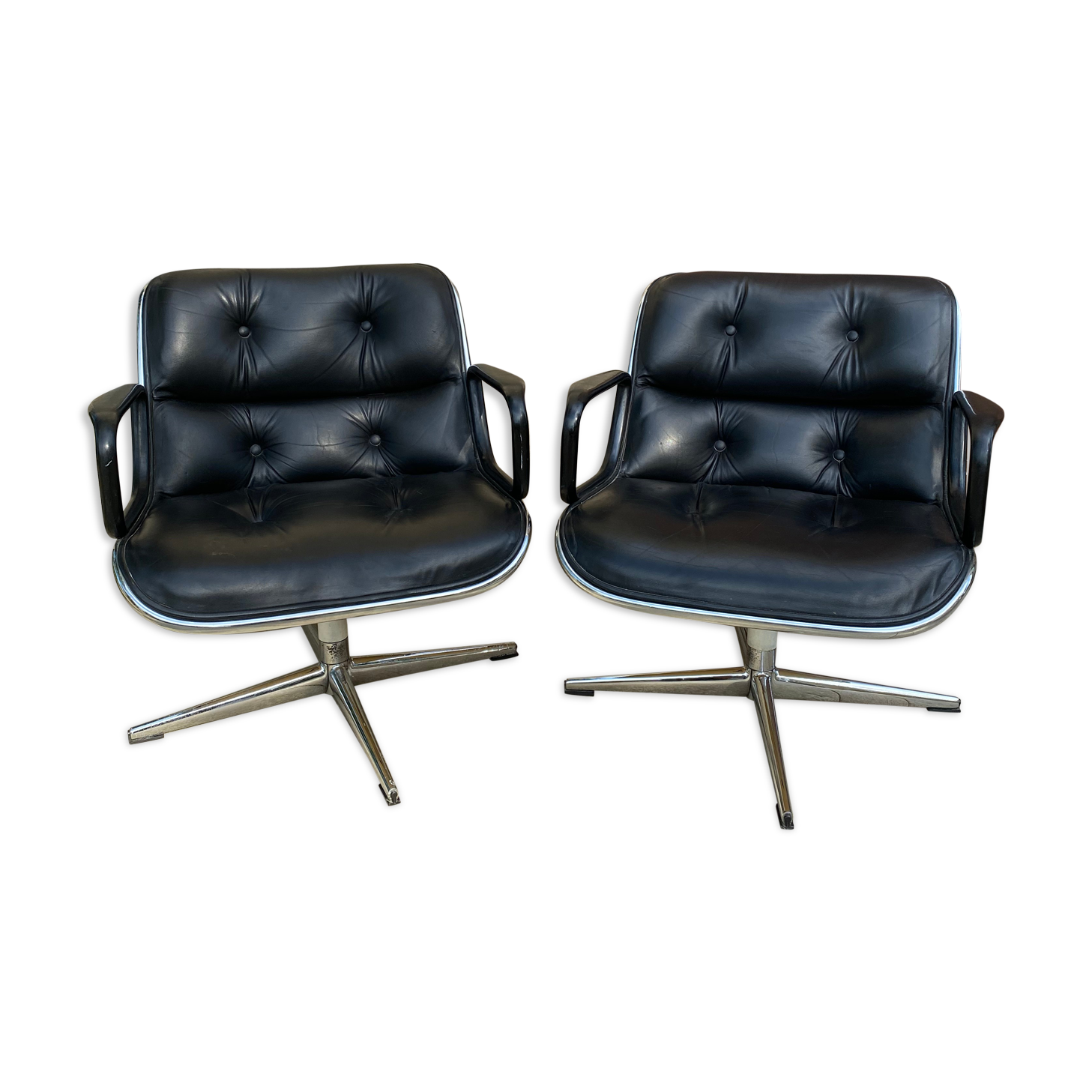 Paire de fauteuils Charles Pollock Knoll executive chair