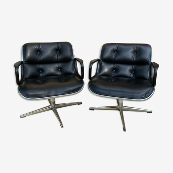 Pair of chairs Charles Pollock Knoll executive chair