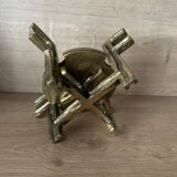 Brutalist bronze candleholder, 1970s
