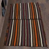 Vintage bath mat - Striped kilim