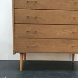 60s light oak chest of drawers