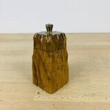 Pepper shaker gouged brutalist olive wood