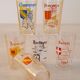 6 verres à orangeade - limonade - eau - thème des régions - vintage