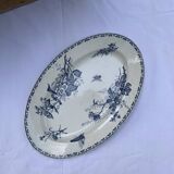 Plat terre de fer bleu oval
