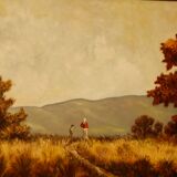 Signed and dated landscape painting oil on canvas